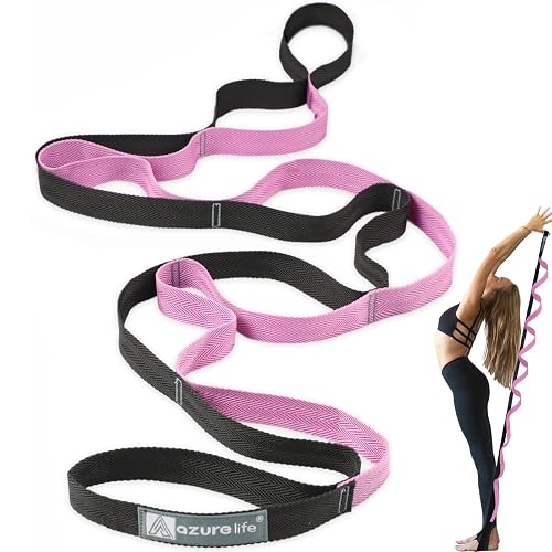 A AZURELIFE Premium Durable Stretch Straps with Loops, Stretching Strap