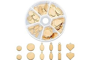 PH PandaHall Gold Stamping Flat Blanks for Jewelry Creation