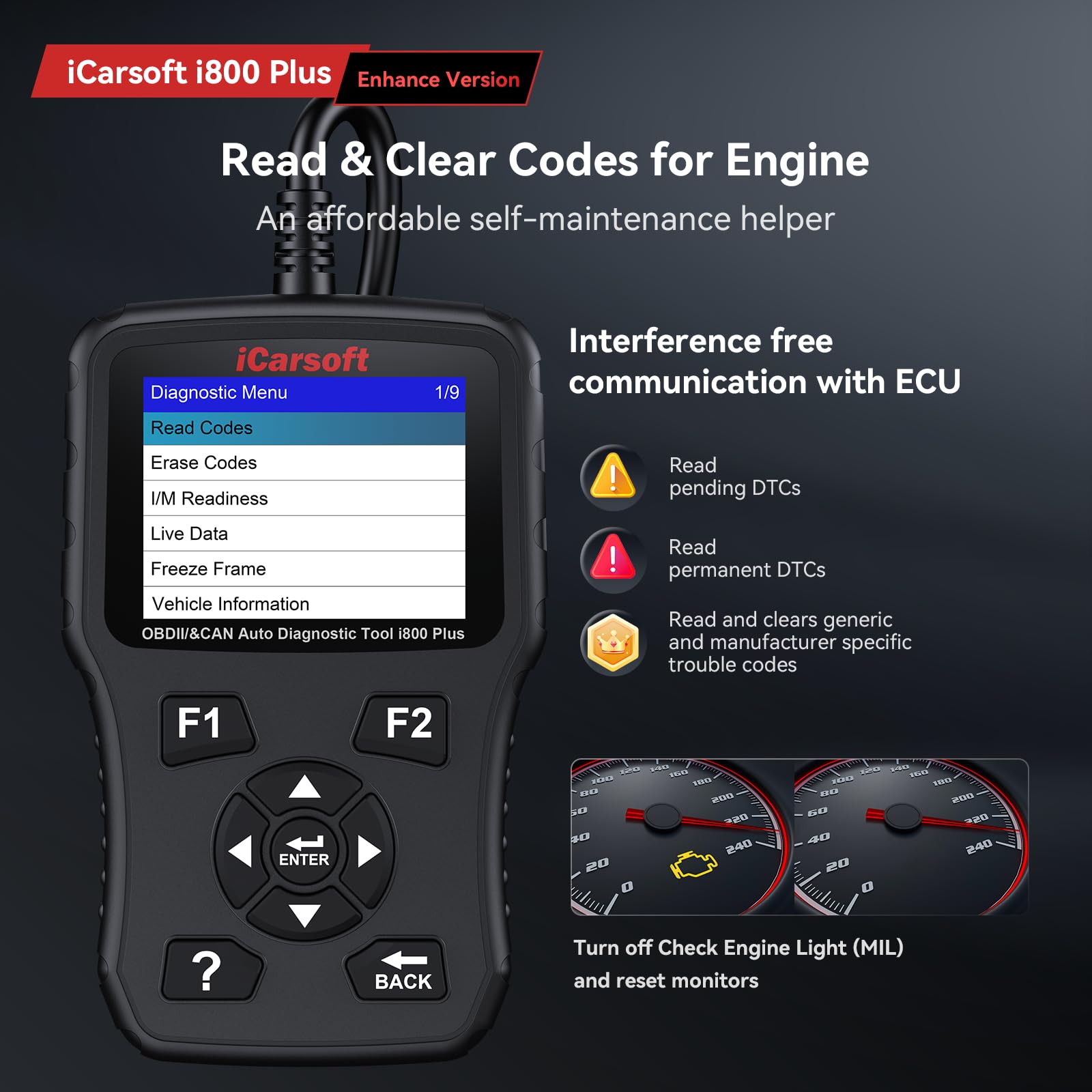 iCarsoft Skaner OBD II i800 Plus czytnik kodów EOBD