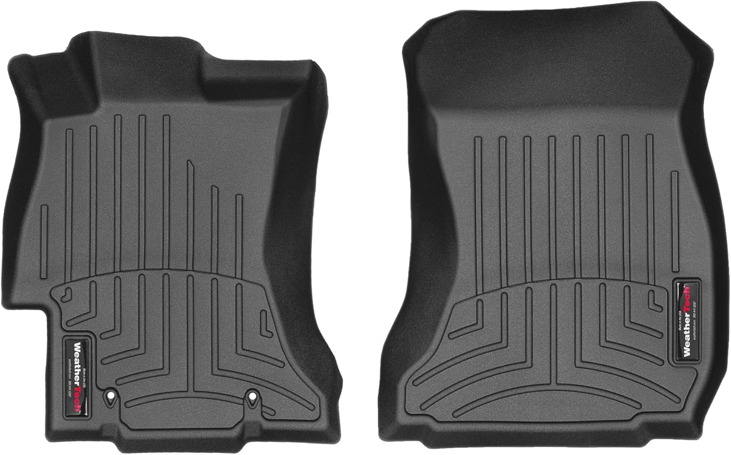 WeatherTech Custom Fit FloorLiners for Subaru Crosstrek, Impreza, WRX STi - 1st Row (444391), Black