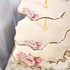 fanquare 3 Tier Porcelain Cake Stands,Rose Floral,Afternoon Tea Cupcake Stands,Food Server Display Holder for Anniversary,Birthday,Party,Wedding
