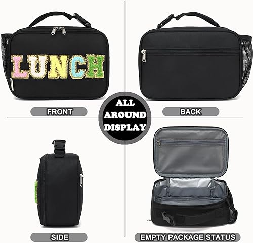 Miniatura 153 de FlowFly - Lonchera para niños, lonchera escolar aislante duradera con correa para el hombro y soporte para botellas, bolsa térmica pequeña