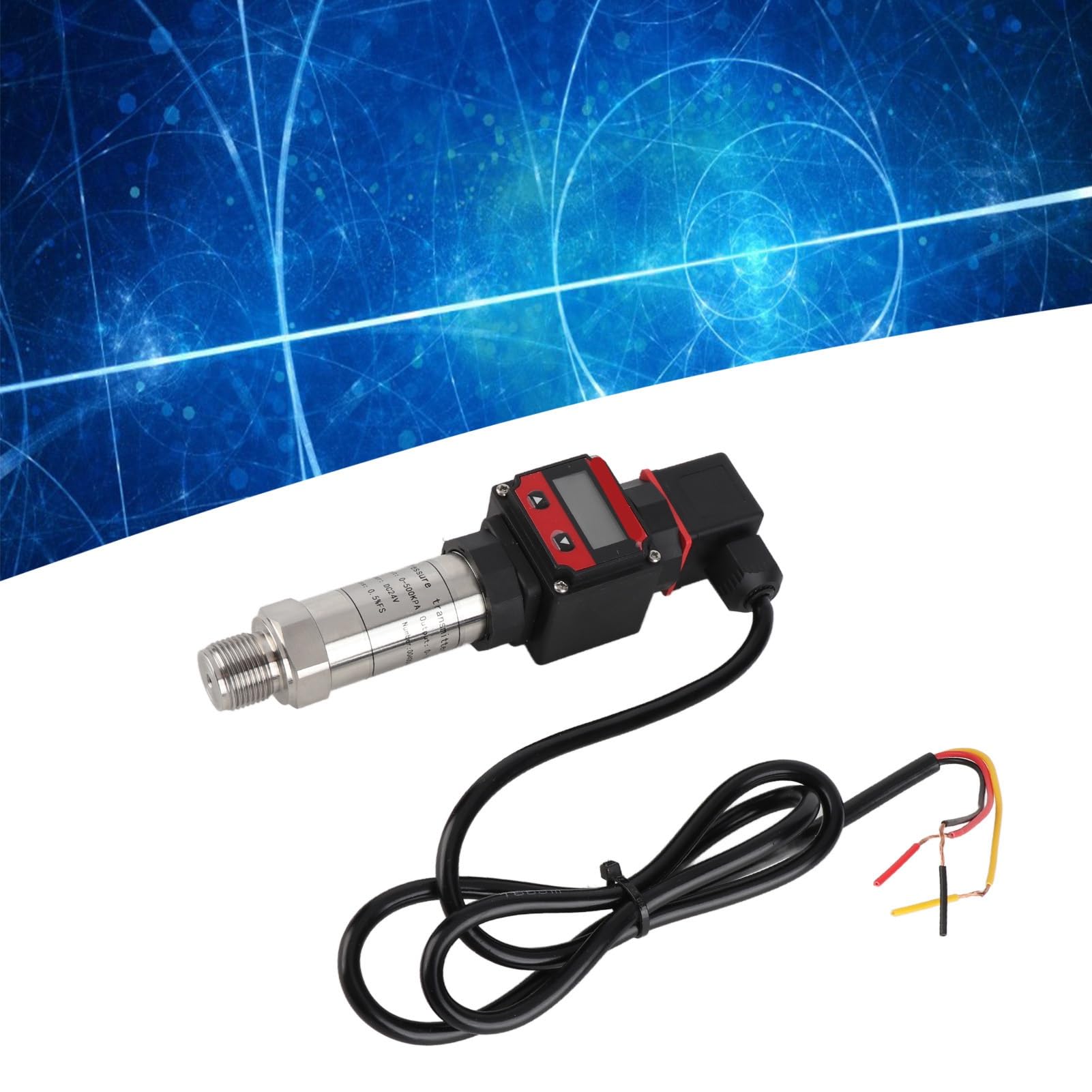 Domary Transmisor de Presión con Pantalla Digital de Aleación Aluminio 0-10 V para Medición Presión Aire y Agua, Construcción Robusta y Confiable (0-500Kpa)