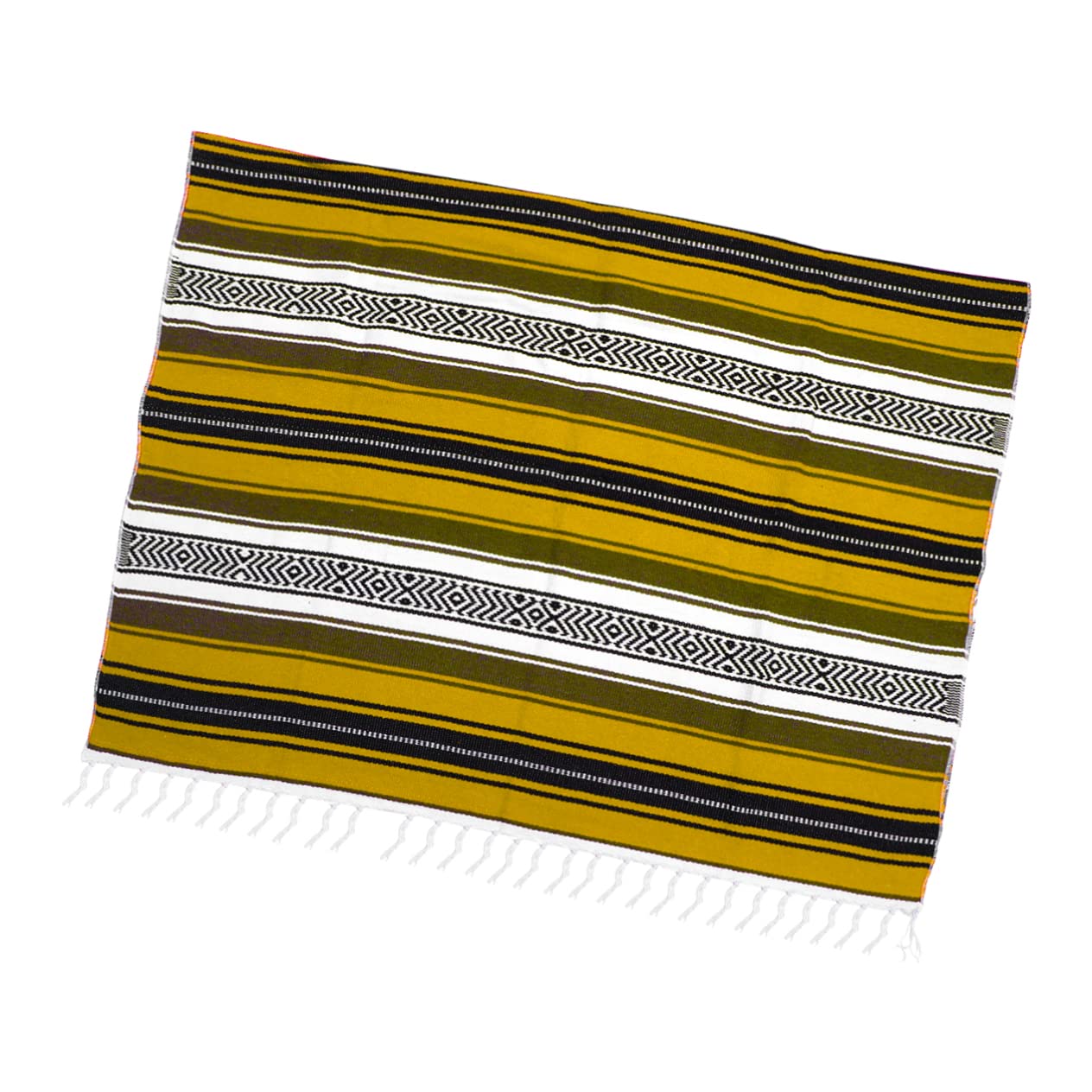 Couverture mexicaine jaune Toddmomy : le tapis de yoga et plaid voiture idéal