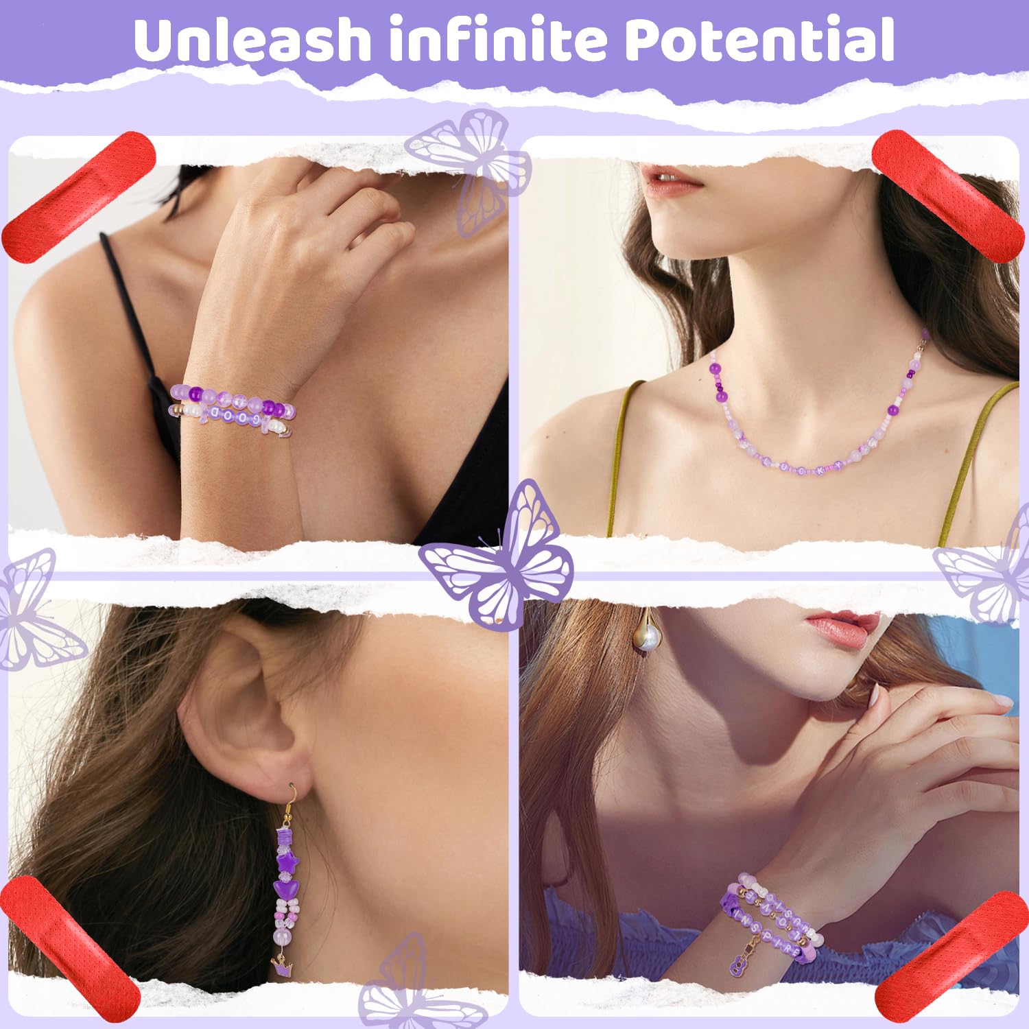 Kit De Cuentas Para Hacer Pulseras, Cuentas De Vidrio Mezcladas De Colores, Conjunto De Joyería DIY