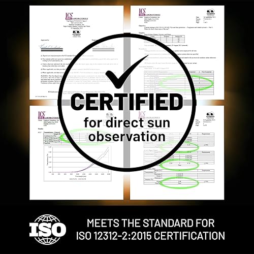 Miniatura 10 de Rainbow Symphony Gafas solares Eclipse, certificadas CE e ISO, seguras para la visión solar directa, fabricadas en Estados Unidos, azul y negro,