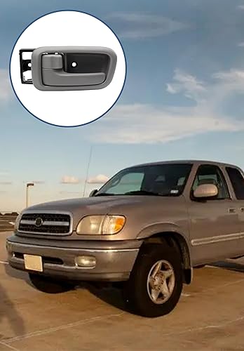 Miniatura 6 de Manijas de puerta interiores con bisel (par), compatibles con Toyota Tundra 2000, 2001, 2002, 2003, 2004, 2005, 2006, gris, conductor delantero