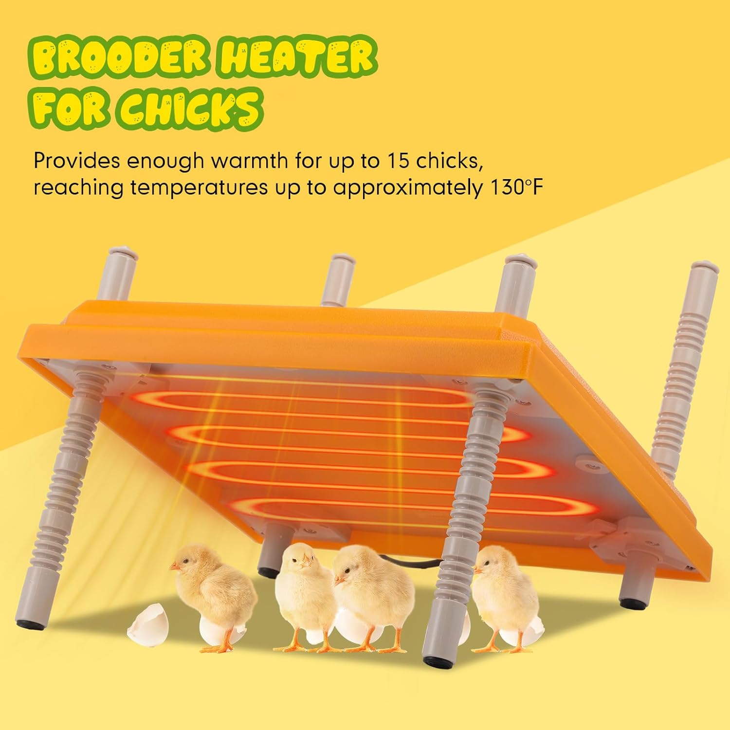 Barydat Chicken Brooder Box for Chick Kit 12" x 12" Chick Brooder Heating Plate Chicken Brooder Chicken Coop Heater Chicken Warmer with Adjustable Height for Chicks or Ducklings