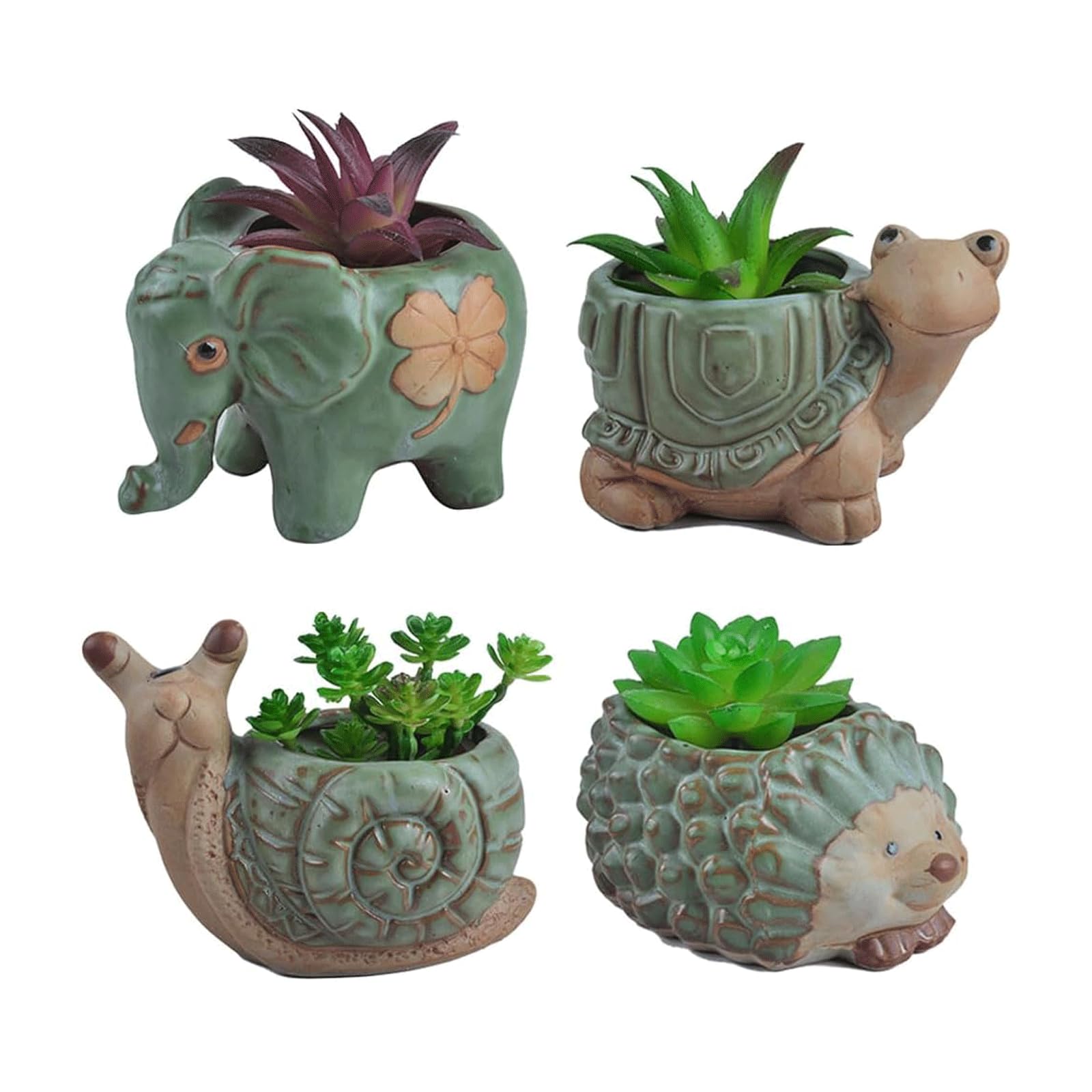 Jardinières d'intérieur pour succulentes : pots de fleurs en céramique verte stables
