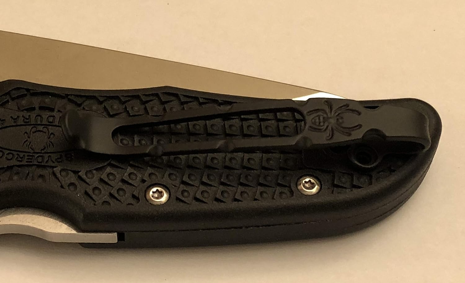 Matte Black Titanium Deep Carry Pocket Clip for Spyderco Endura 4 C10PBK Knife With Spider