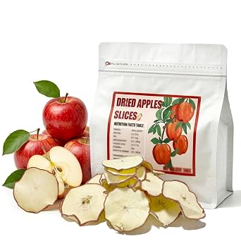 Natural Dried Apples Slices Premium Crispy No Sugar Added | Dehydrated Apples Snack Bags No Addition for Cocktails/DIY Baking/Candle Crafts/Fruit Snacks 7.05oz(200g)