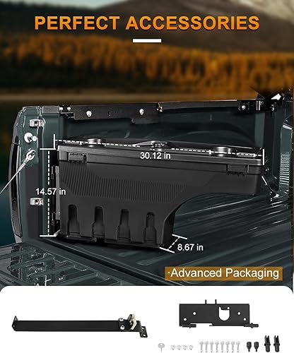 Miniatura 5 de ROADFAR Caja de almacenamiento de repuesto para caja de camioneta del lado derecho del pasajero para Nissan Frontier 2004-2020, para Nissan Titan