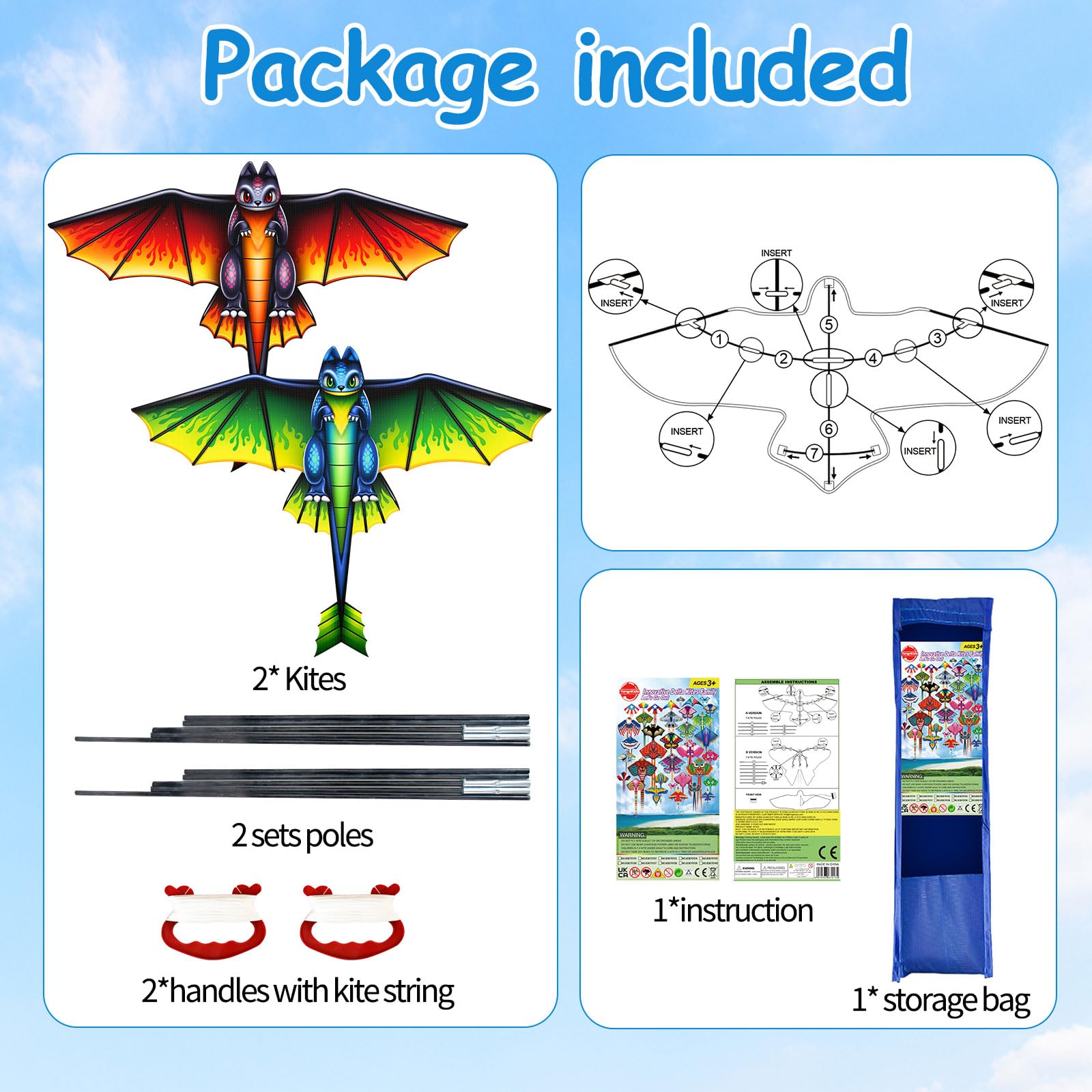 Huge Kites, Kite for Kids and Adults Easy to Fly Kite for Beginners with 328ft String - Image 3