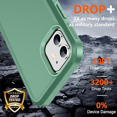 Miniatura 3 de SPIDERCASE Funda diseñada para iPhone 12iPhone 12 Pro, protección contra caídas de grado militar de 10 pies, con 2 protectores de pantalla de vidrio