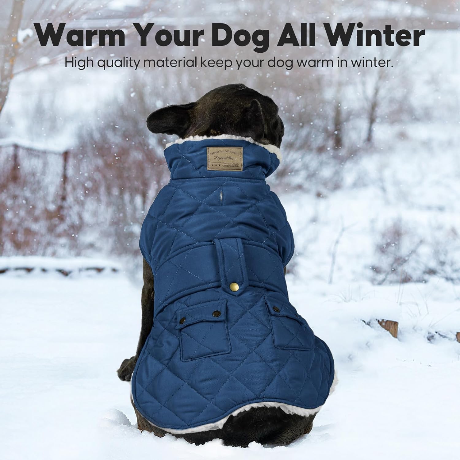 KYEESE Dog Coat Warm Pet Winter Coat with Leash Hole Waterproof Dogs Jacket with Fleece Lined Soft Pet Sweater for Cold Weather Windproof Dog Puffer Coats for Small Dogs Thick Pets Clothes with Pocket - Image 2