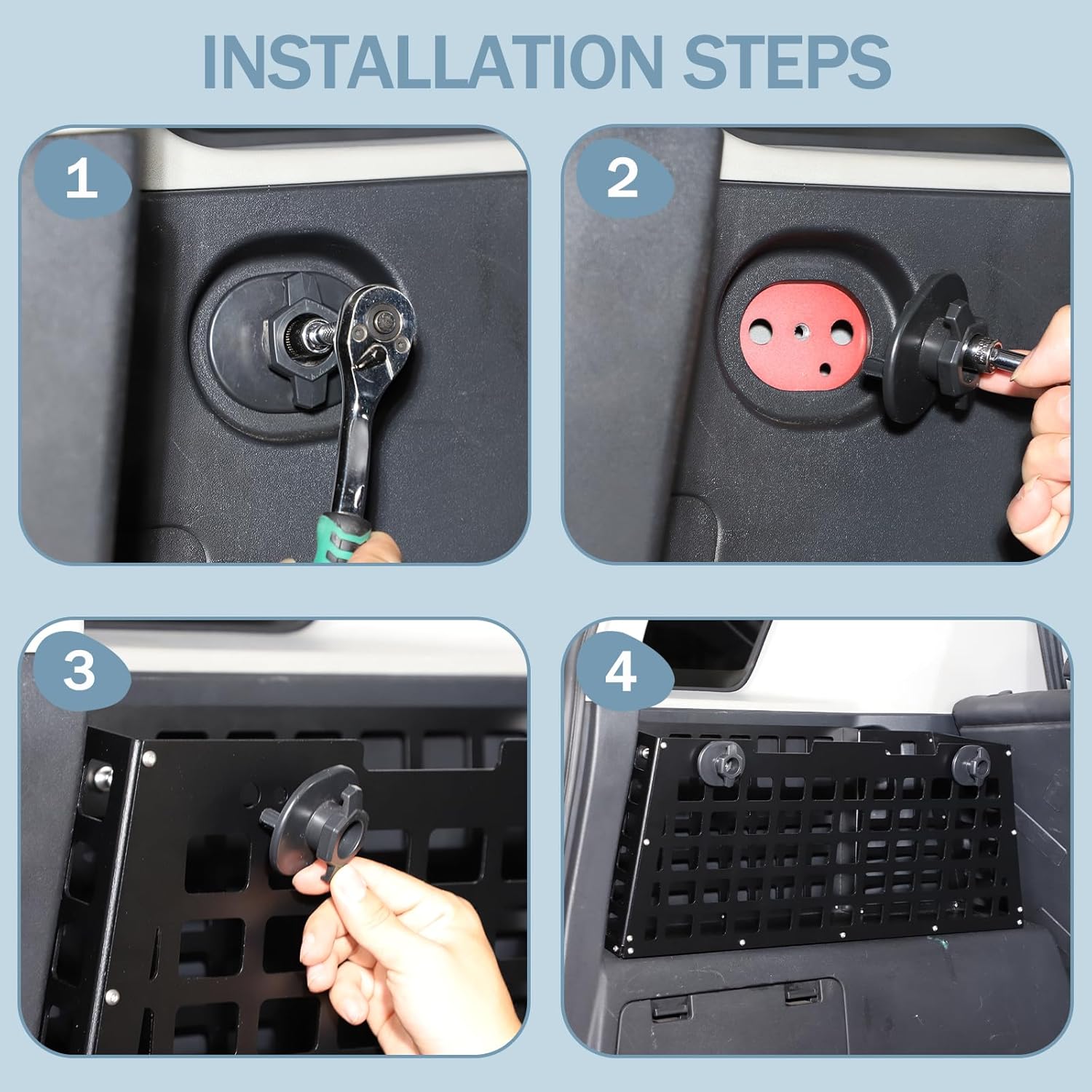 LLKUANG Trunk Organizer Left Side Tray Alloy Black Multifunction Storage Box for Toyota FJ Cruiser 2007-2021 Car Trunk Bag Rack(without logo)