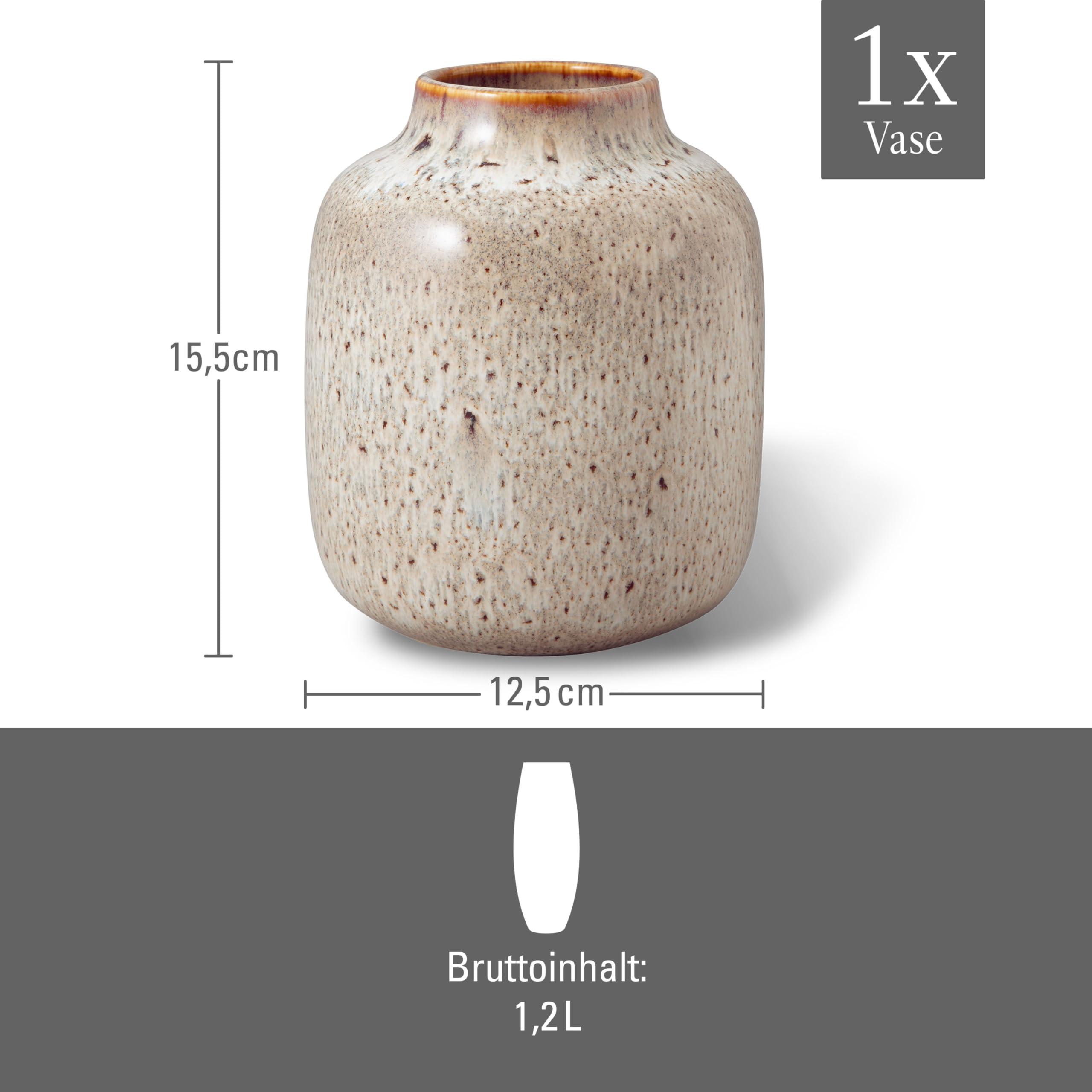 like. by Villeroy & Boch Lave Home vaso Shoulder, 12,5x12,5x15,5cm, beige