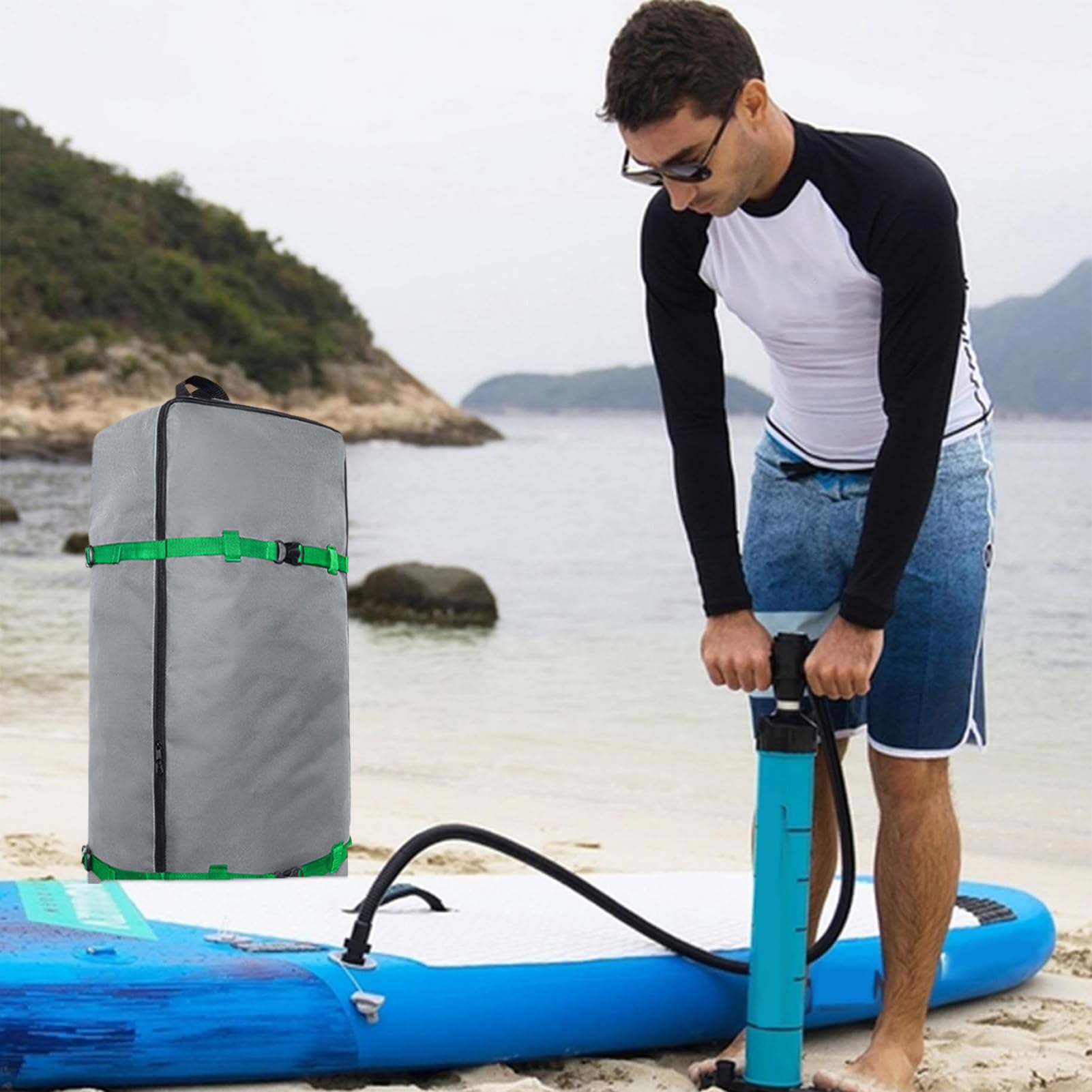 Borsa gonfiabile per paddle board,Borse per stand up paddle | Borsa per tavola da stand up paddle Oxford 600D - Zaino resistente con maniglia e cinghie regolabili, portaborse impermeabile per tavole d