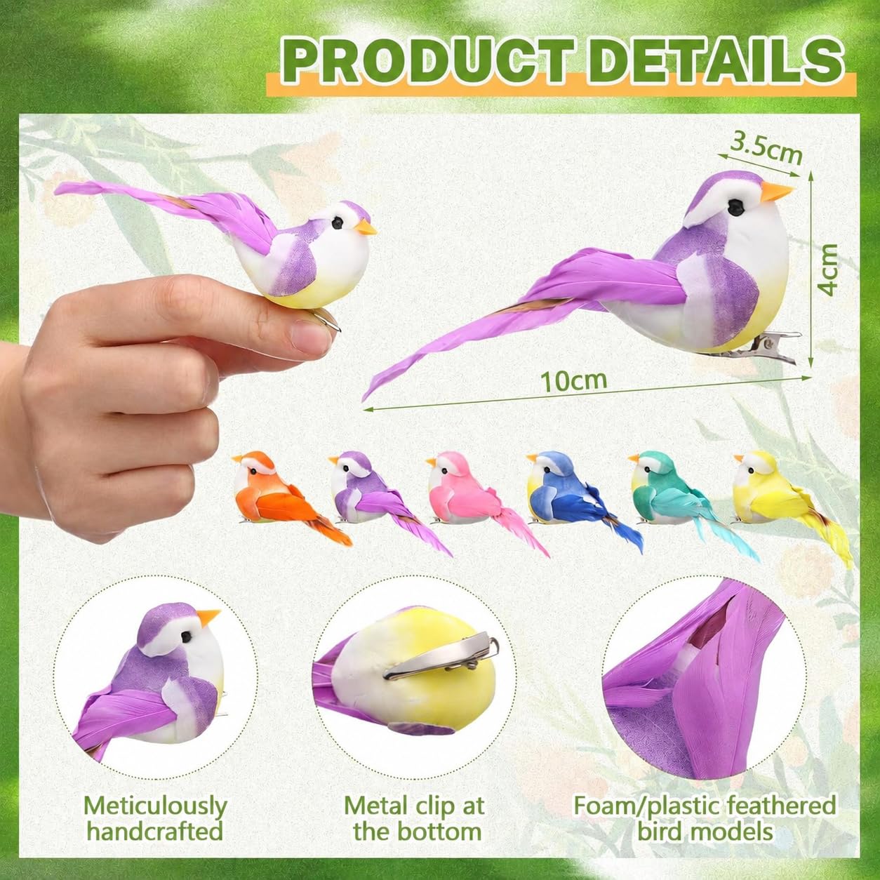 BIRD SHEET 15個セット Buy HOUSELY Artificial Birds Clip On Decoration Set of 6 Realistic