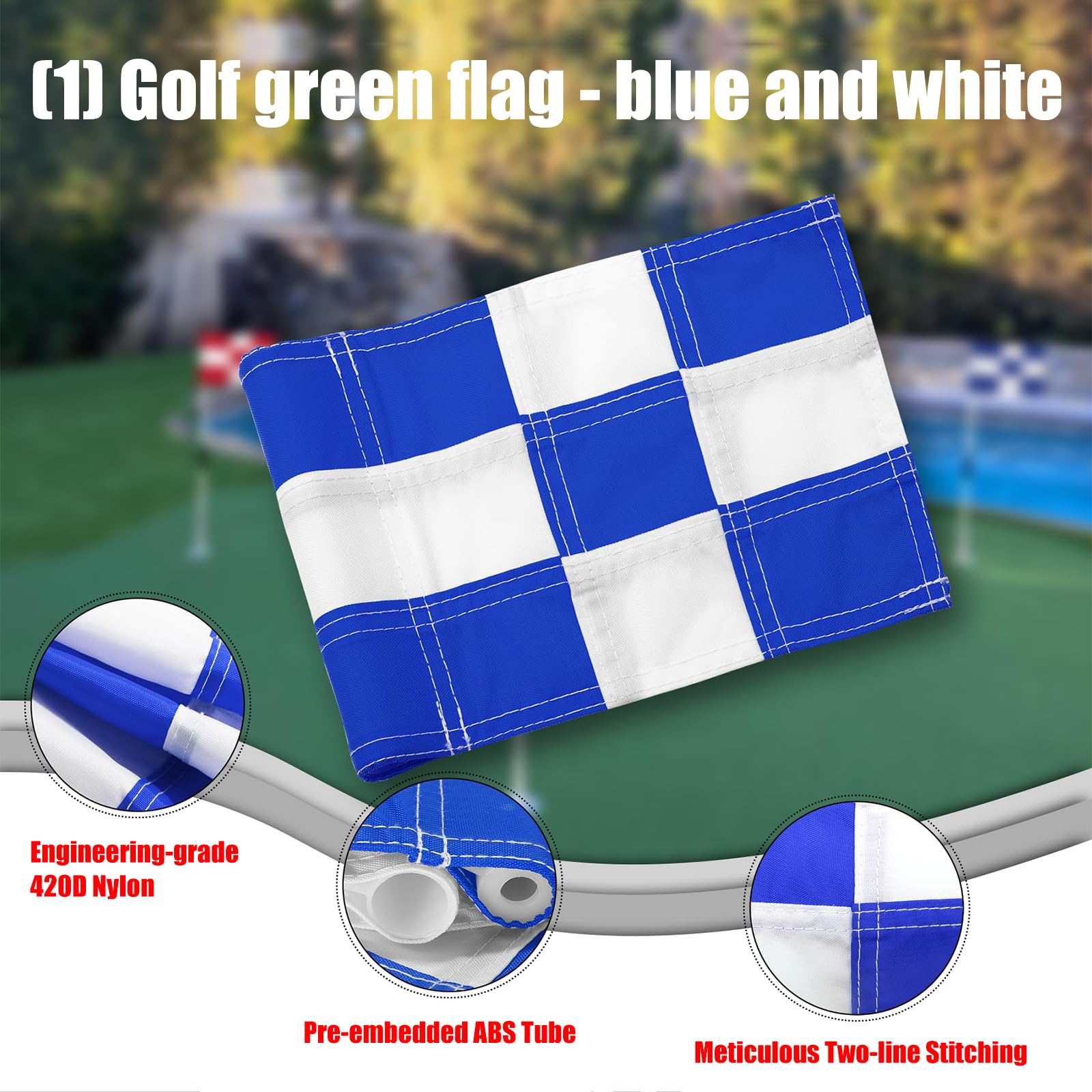 Drapeaux verts de golf résistants aux déchirures - Haute visibilité - Drapeau de golf pour débutants