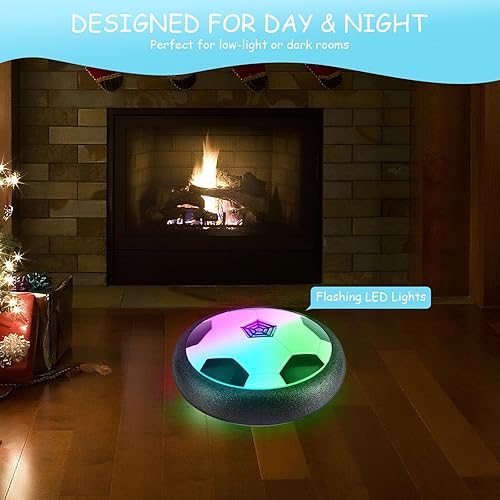 Miniatura 7 de MOZSOY Paquete de 2 pelotas de fútbol Hover para interiores para niños de 3 a 12 años, regalo para niños de 3 a 12 años, juguete para niños de 3 a