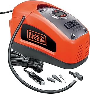 Black+Decker Compressor (11 bar/160 psi, luchtpomp, digitale drukinstelling, kabelvakken, verlichte schaal, inclusief 3 ve...