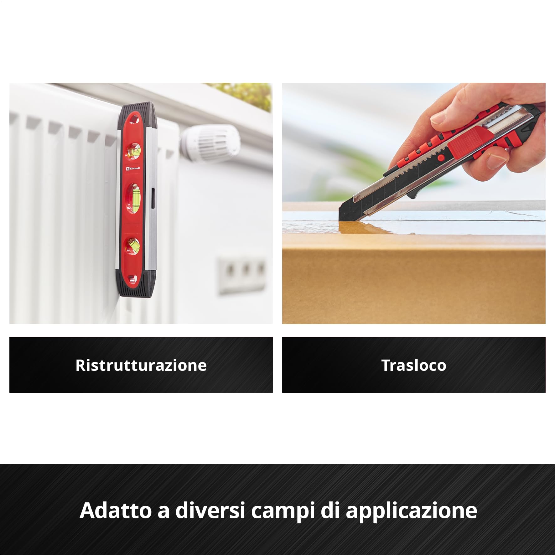 Einhell E-Case 79 pezzi valigetta portautensili Trasloco | Martello meccanico | pinze | accessori inserti | cutter | metro nastro | livella | chiavi combinate | valigetta sistema