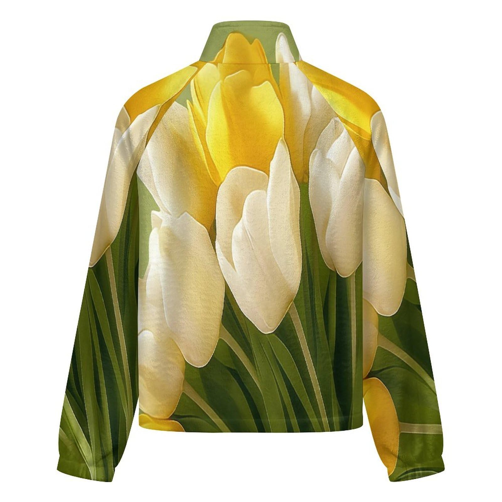 OFFSUM Chaqueta Polar Para Mujer - Hermosas Floresabrigo De Talla Grande Para Otoño E Invierno, Tops, Cárdigan, Ropa De Calle De Moda Para Exteriores, Resistente Al Viento, Ropa De Senderismo