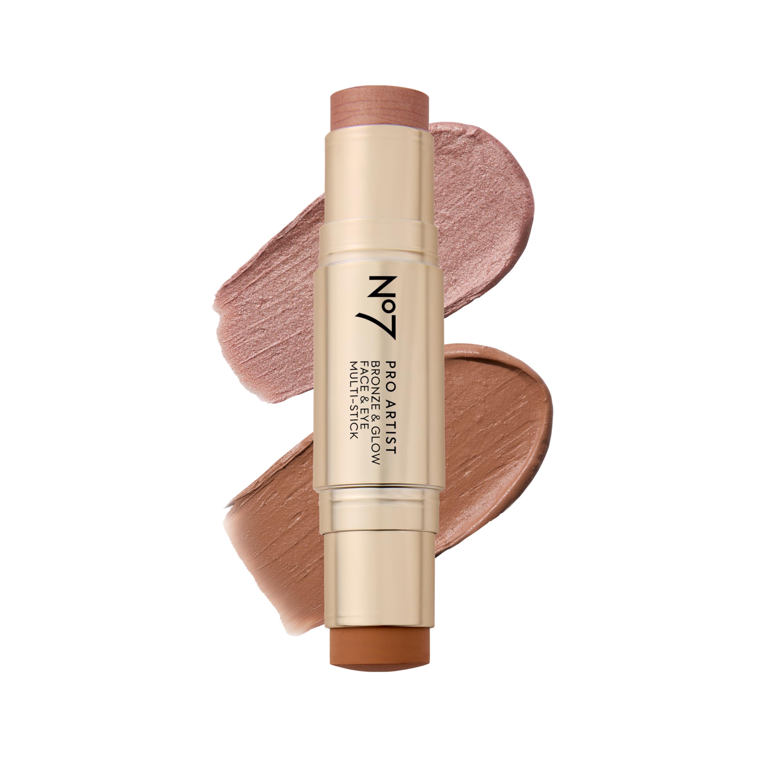 No7 Pro Artist Multi-Use Bronzer Stick & Highlighter Makeup - Dual-Ended Cream Contour and Face Highlighter with Vitamin E and Argan Oil for a Radiant