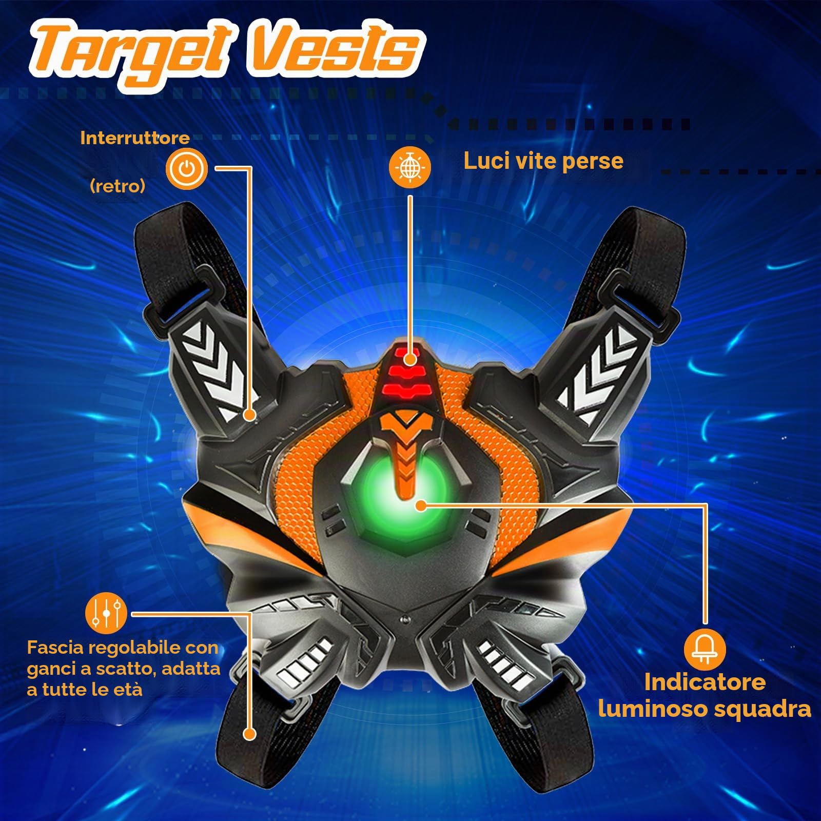 Set di 2 Laser Tag Con Gilet, Pistole Laser Game per Bambini Adolescenti Adulti Divertimento di Gruppo di Famiglia, Giocattoli Laser Tag Set di 2 Giocatori per Ragazzi 6 7 8 9 10 11 12 Anni