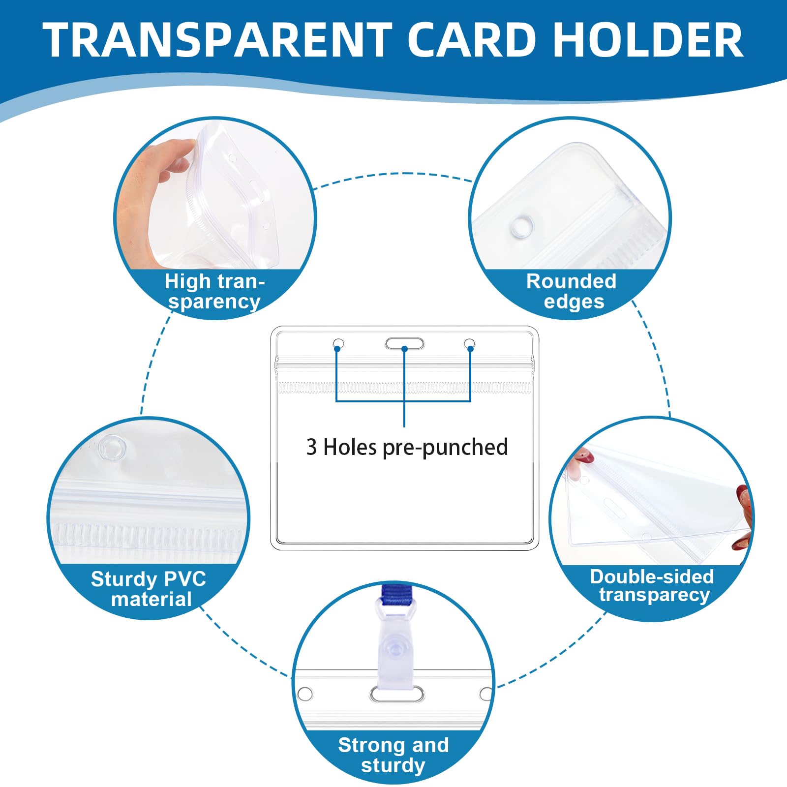 120 Piezas Porta Tarjetas Identificativas,Tarjeteros Horizontal, Impermeable, Nombre Tag Titulares, Titulares de la Tarjeta, Transparente de PVC para Oficina Estudiante Exposición, 10.5x9 cm
