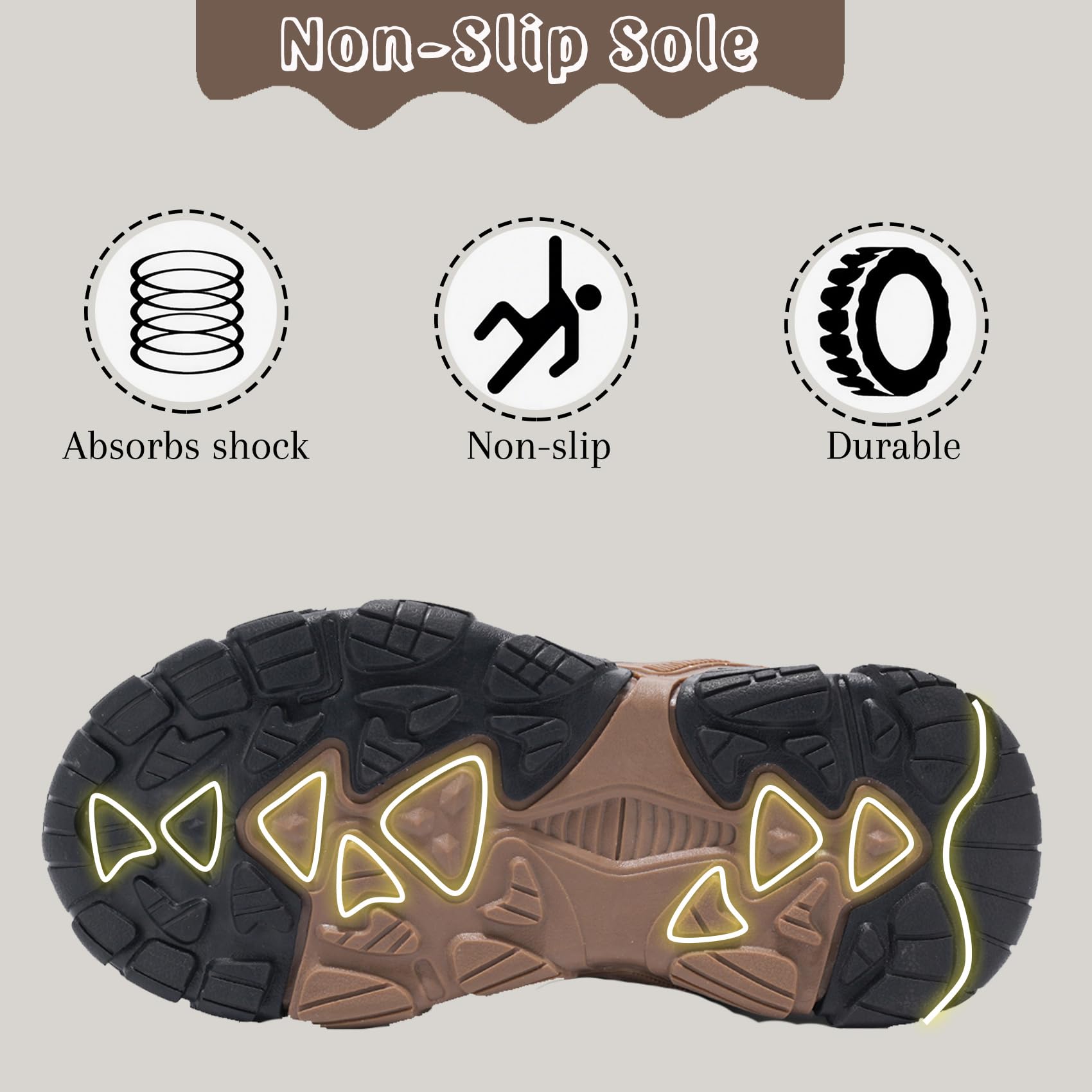 Botas de senderismo para niños, impermeables, para caminar, para exteriores, ligeras, para senderismo, camping, escalada, Brown, 38/38.5 EU