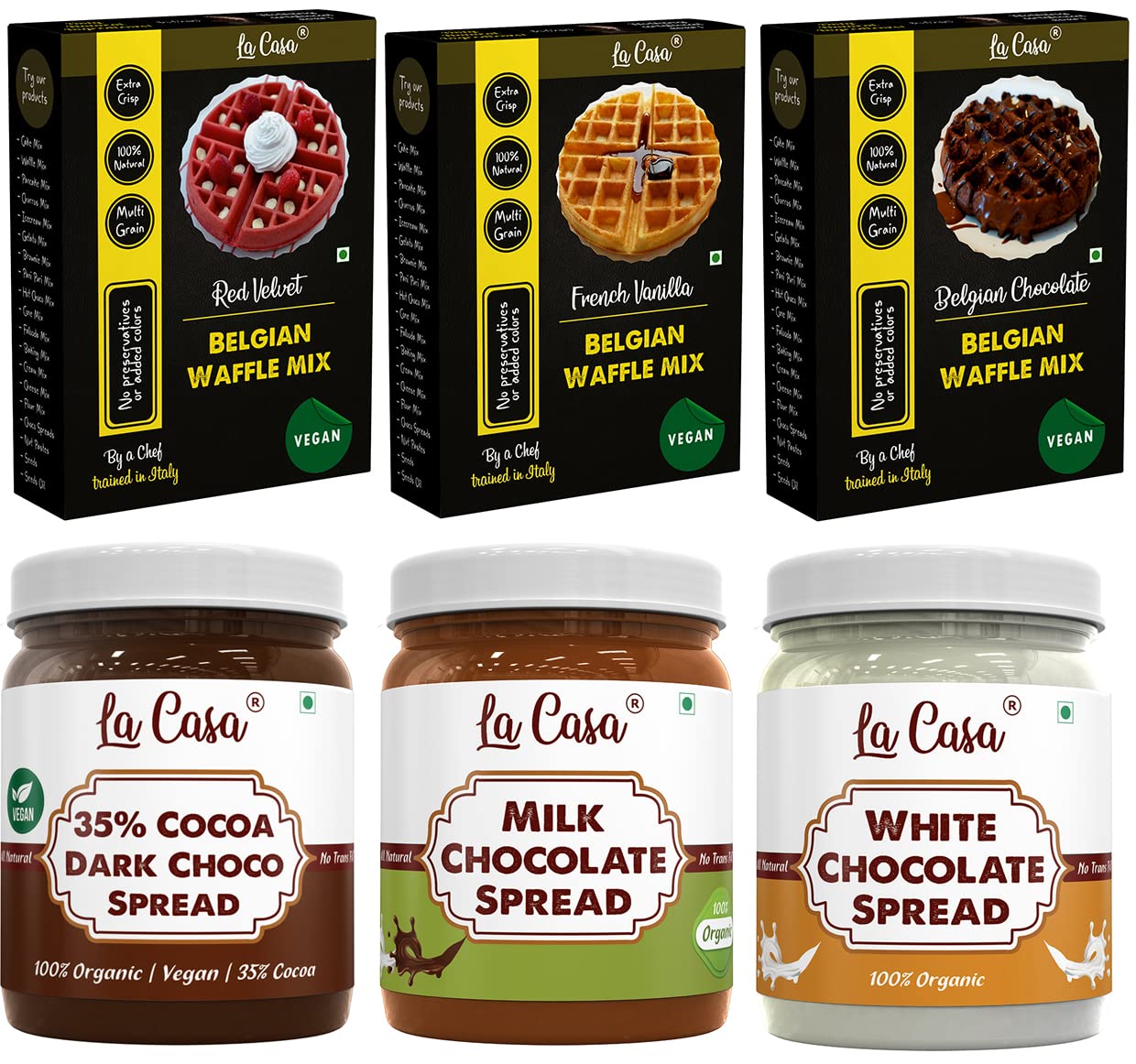 La Casa Waffle & Spread Pack - 3 Waffle Flavors + 3 Spread Flavors | 400gx3 + 350gx3 | (B0C2PJMRF7) Amazon Price History, Amazon Price Tracker