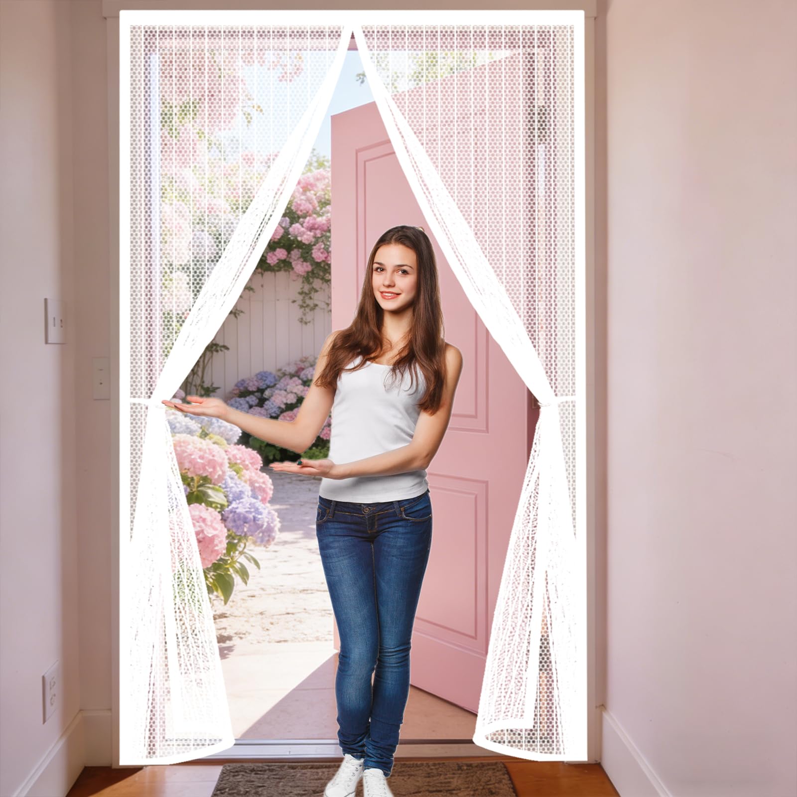 Moustiquaire de porte qui garde l'air frais à l'intérieur en été