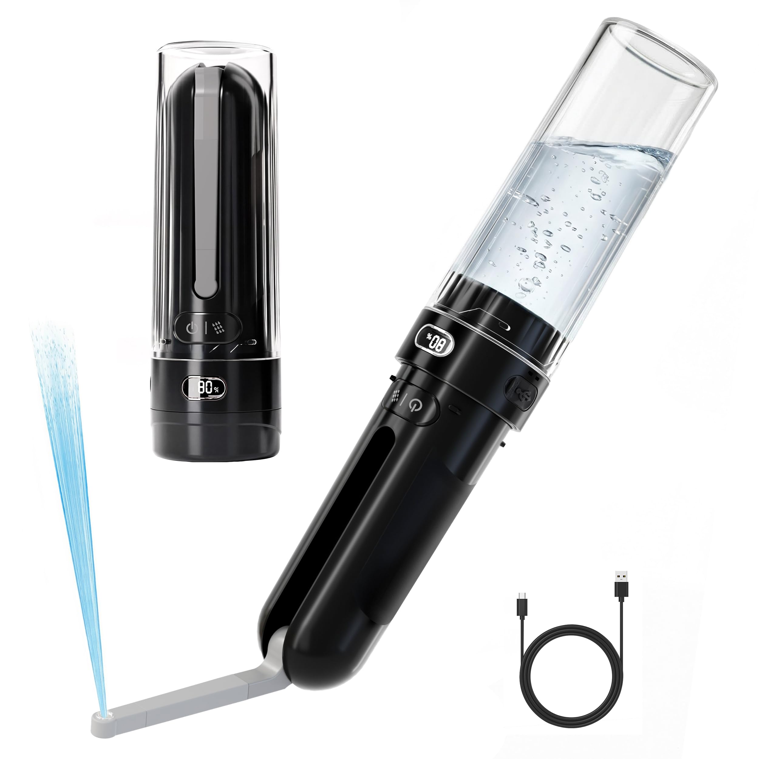 Tragbares Bidet für Reisen, persönliche Hygiene-Sprühflasche für Damen und Herren, mobiles Bidet, tragbar für Toilette, elektrischer Handheld, Hochdruck, faltbar, USB-C batteriebetrieben