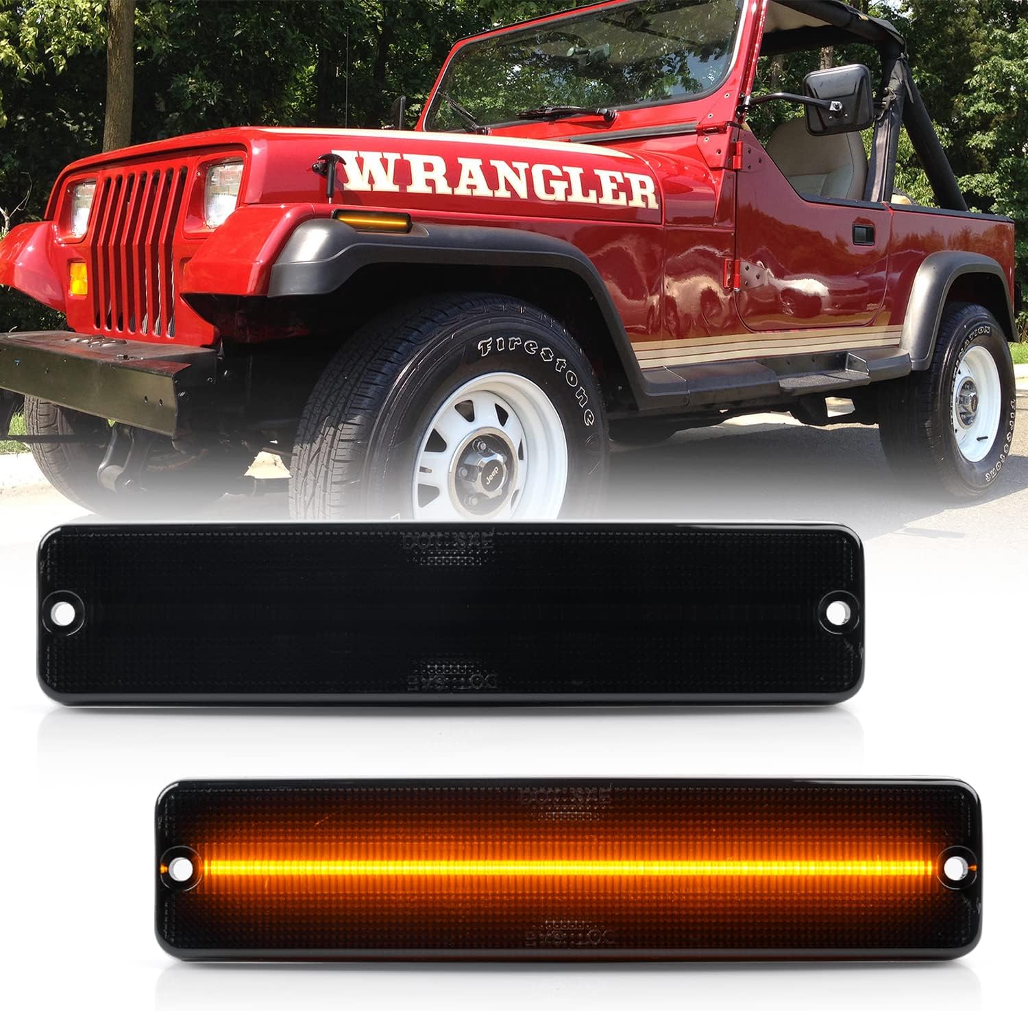 NSLUMO Wrangler YJ LED Side Marker Lights Replacement for