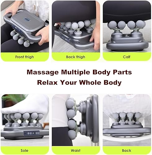 Miniatura 3 de Juego de pistolas de masaje de 28 cabezas, masajeador de percusión de tejido profundo con 9 modos y 9 intensidades ajustables, pistola de masaje
