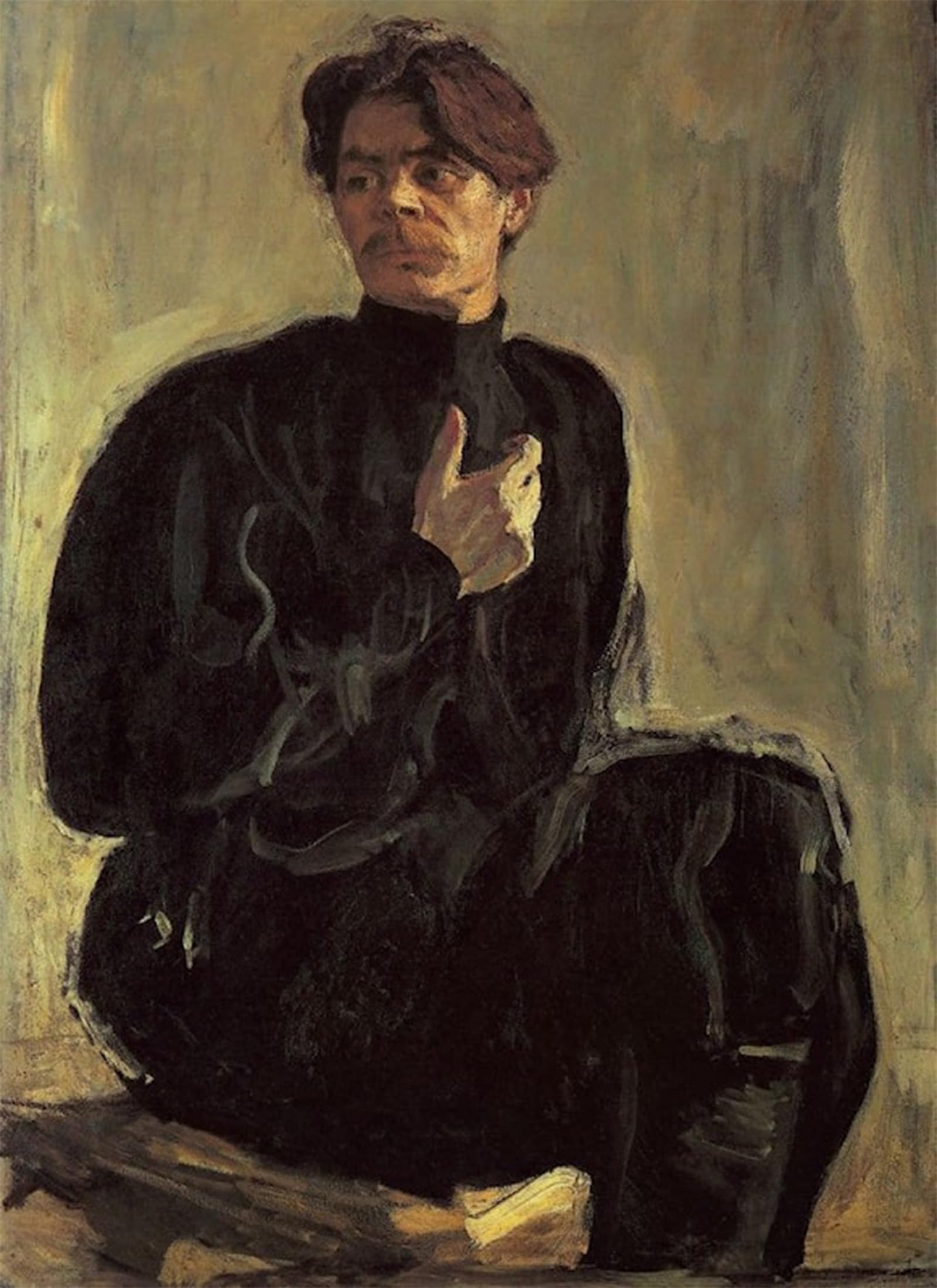 ARTXLXXBN Famous Painting Canvas Artwork Graffiti Print Portrait of A M Gorky by Valentin Alexandrovich Serov Portrait Canvas Image for Home Decor 60x90cm
