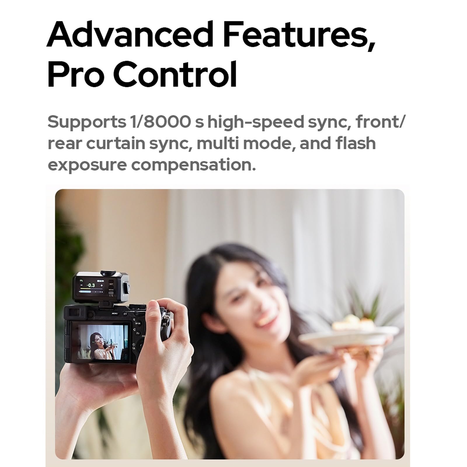 Godox iT30 Pro N Flash para Nikon Cámara Speedlite, 2.4G TTL1/8000 HSS, 560 Disparos a Máxima Potencia, GN15, Tiempo de Recarga de 1.5s, Batería de Iones de Litio de 7.4 V/900 mAh, con Zapata Estándar