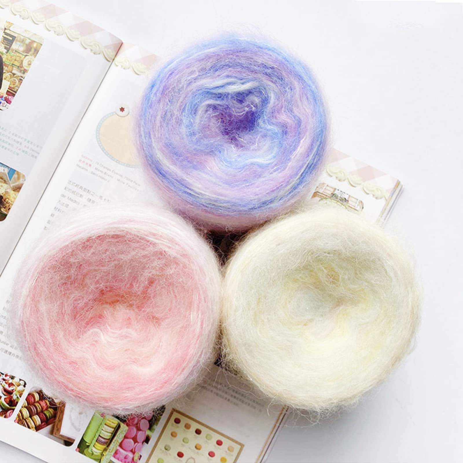 Hilo De Lana De Arcoíris De 50g/bola, Lana Fina De Felpa, Hilo De Tejer A Mano De Ganchillo, DIY Para Suéter, Manta, Hilo Agradable A La Piel,AX02,6PC