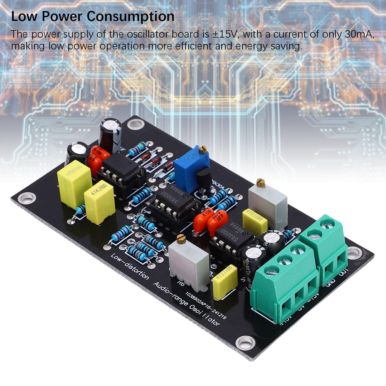 Garosa 1KHz Sinusgenerator Modul mit Ultra Niedrigen Verzerrungen Oszillator Board THD 7V Ausgang für Pegeltest und Harmonische Verzerrungsmessung Stromversorgung