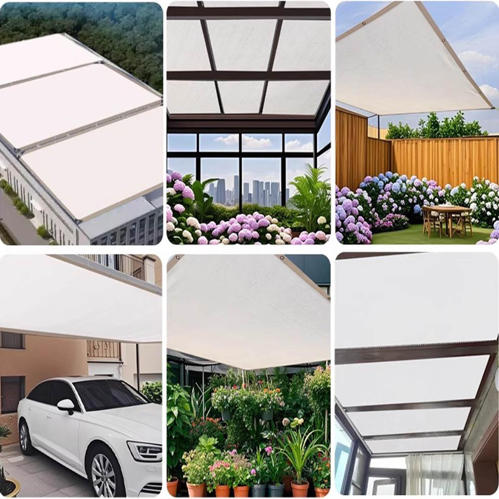 Tela De Sombra Blanca,Malla Sombra Exterior,Toldo Tipo Vela De Jardín,Toldo Vela De Sombra Rectangular,Tela De Sombra Exterior Transpirable Vela De Sombra Toldo Vela De Sombra(White,4x7m)