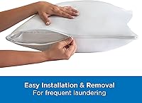 Vista 6 de Juego de 4 protectores de almohada AllerEase estándar/Queen - absorben la humedad, protección avanzada contra alergias, poliéster de alta calidad