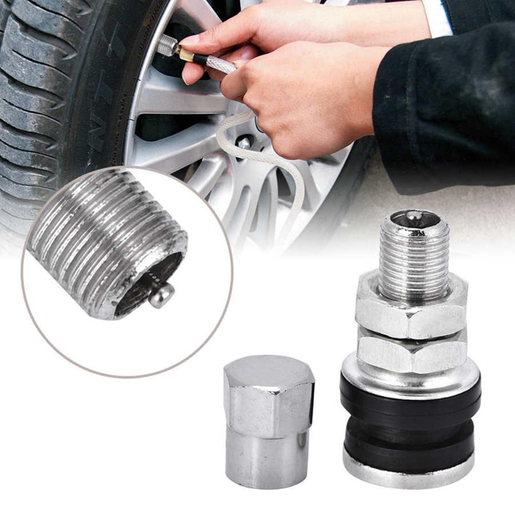 200 StüCke Reifen Ventil Schaft Satz Metall TR161 Rad Reifen Ventil SchäFte Kappe für ATV Auto Go-Kart Boot AnhäNger Motorrad