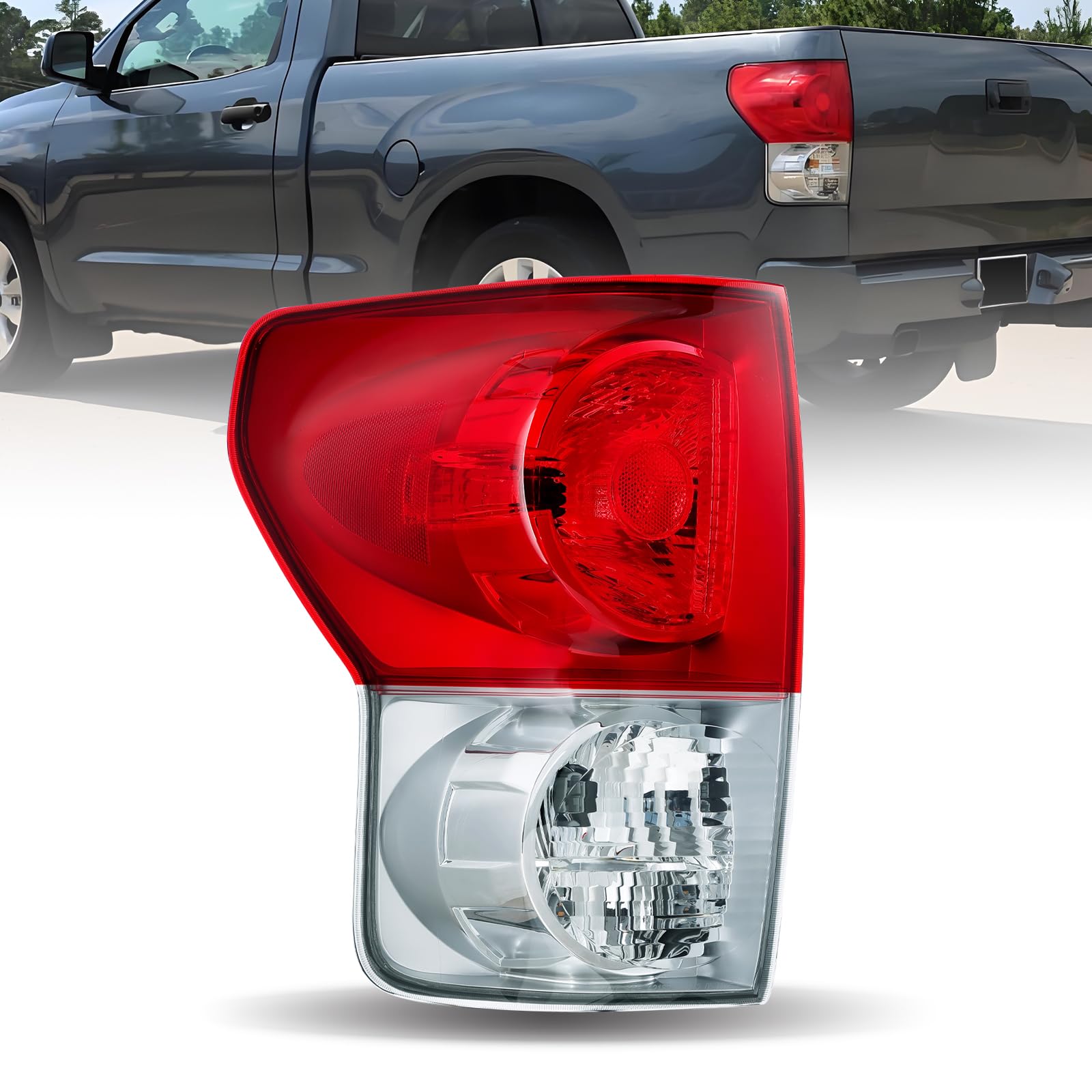 Waterproof Tail Light Assembly Compatible With 2007-2009 Toyota Tundra With wiring harness, Replaces 81560-0C070 81560-0C090 TO2800165 TO2800183 (Left, Drive Side)