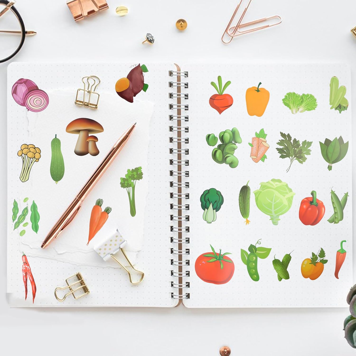 Vegetable Stickers for Kids, 108 PCS Vegetable Mixed Stickers for Kids Vegetable Stickers Fruit Wall Decals Art Stickers for Computers Computer Stickers Scrapbook Craft