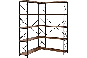 Vintage Industrial Corner Bookshelf Adds Rustic Charm