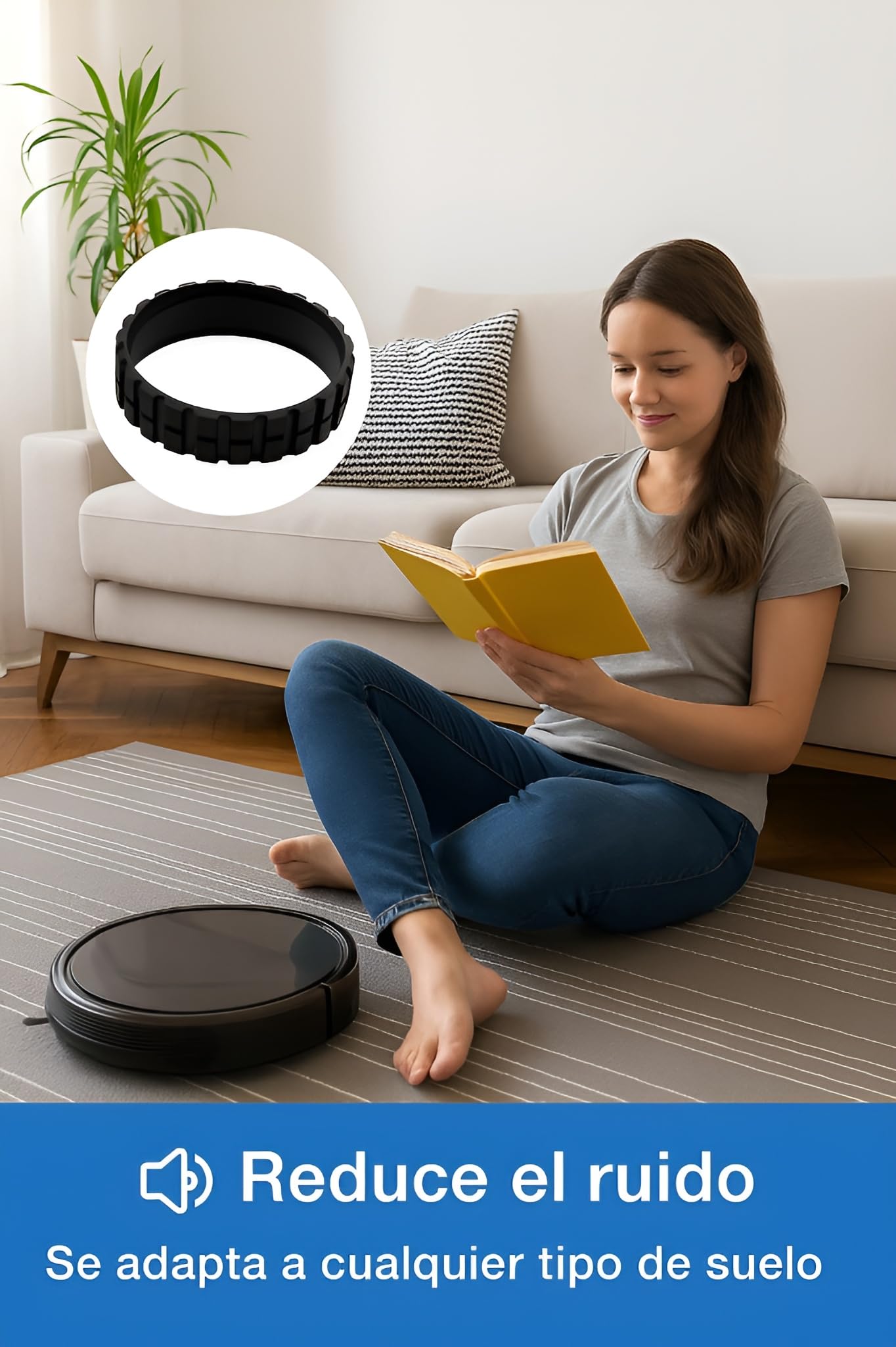 MIRTUX Opona - Wymienna guma kompatybilna z Roomba 500, 600, 700, 800, 900, e, i, S. Zastępuje koło boczne Twojego robota. Kompatybilny zamiennik dla iRobot Roomba Zrównoważony rozwój