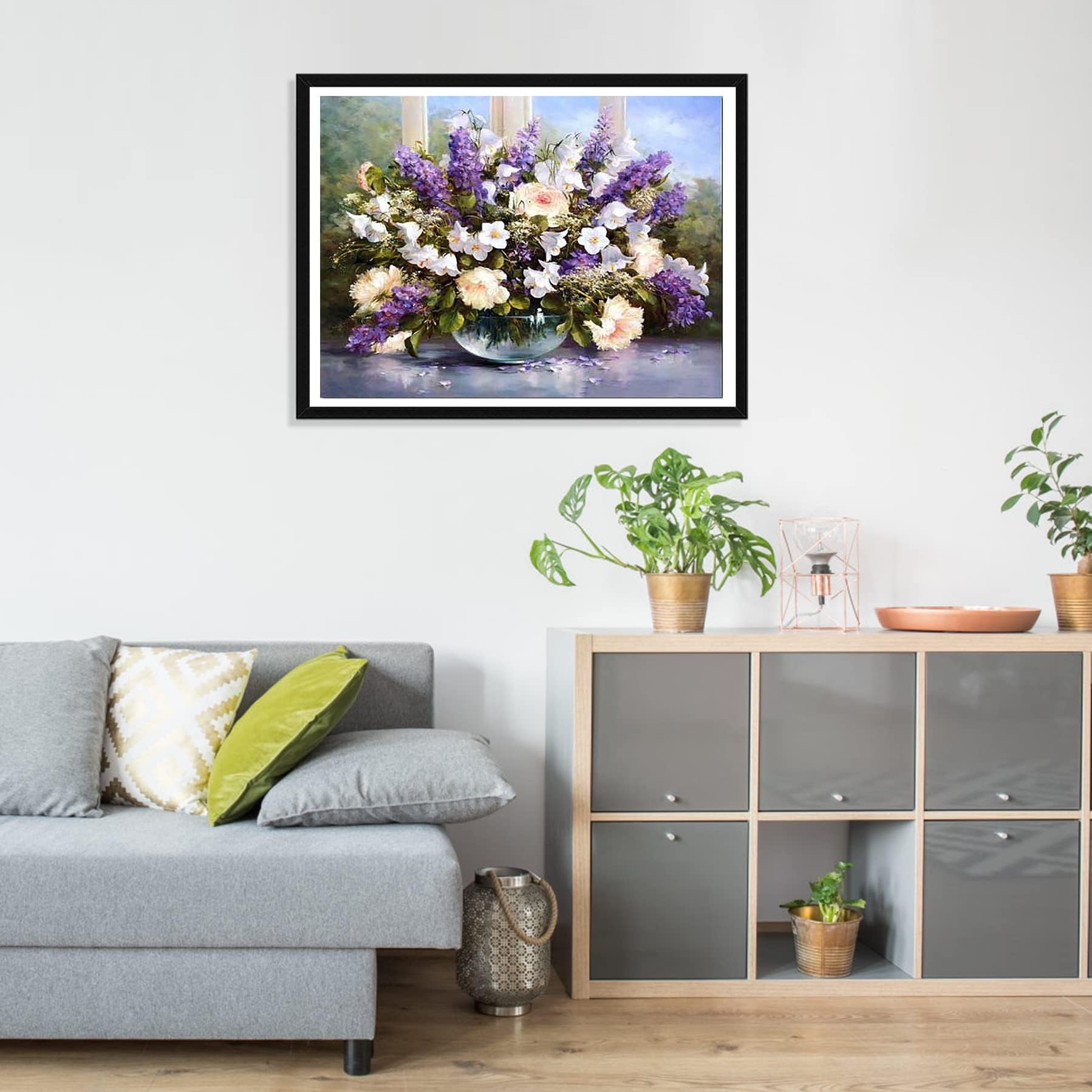 Pavemlo 5D Diamond Painting Kit Lavanda 30x40cm – Quadro Fai Da Te Con Diamanti, Tela Fiori, Mosaico Con Strass, Arte Rilassante E Decorazione Parete