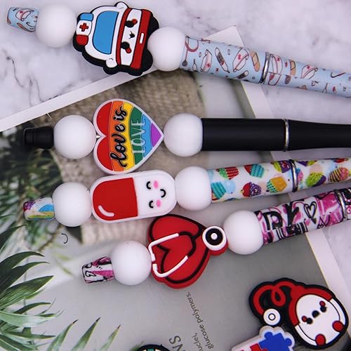 Miniatura 5 de 12 cuentas focales de silicona, cuentas focales de silicona para fabricación de llaveros, fabricación de bolígrafos